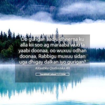 Picture 05 - Taariikhdii Labaad 7:21 SOM - Oo gurigan aad u dheerna ku alla kii soo ag - Bible Verse Picture