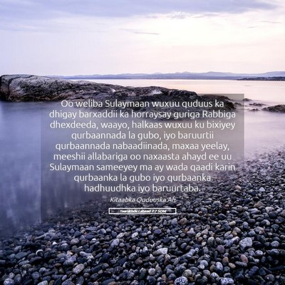Picture 05 - Taariikhdii Labaad 7:7 SOM - Oo weliba Sulaymaan wuxuu quduus ka dhigay - Bible Verse Picture