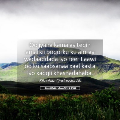 Picture 05 - Taariikhdii Labaad 8:15 SOM - Oo iyana kama ay tegin amarkii boqorku ku amray - Bible Verse Picture