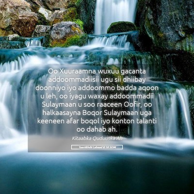 Picture 05 - Taariikhdii Labaad 8:18 SOM - Oo Xuuraamna wuxuu gacanta addoommadiisii ugu sii - Bible Verse Picture