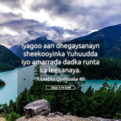 Picture 05 - Tiitos 1:14 SOM - iyagoo aan dhegaysanayn sheekooyinka Yuhuudda iyo - Bible Verse Picture