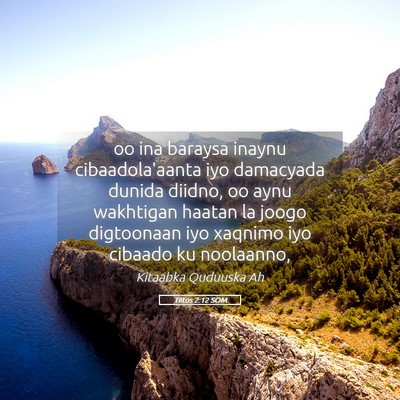 Picture 05 - Tiitos 2:12 SOM - oo ina baraysa inaynu cibaadola'aanta iyo - Bible Verse Picture