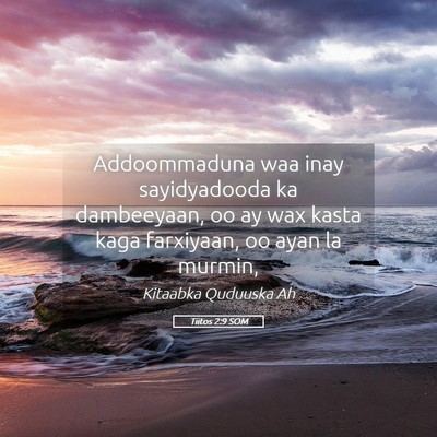 Picture 05 - Tiitos 2:9 SOM - Addoommaduna waa inay sayidyadooda ka dambeeyaan, - Bible Verse Picture