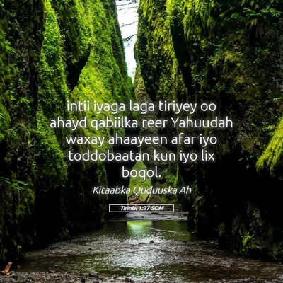 Picture 05 - Tirintii 1:27 SOM - intii iyaga laga tiriyey oo ahayd qabiilka reer - Bible Verse Picture