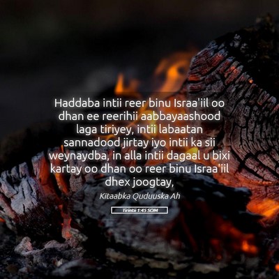 Picture 05 - Tirintii 1:45 SOM - Haddaba intii reer binu Israa'iil oo dhan ee - Bible Verse Picture