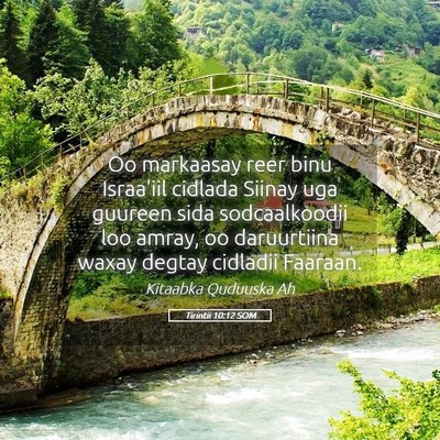 Picture 05 - Tirintii 10:12 SOM - Oo markaasay reer binu Israa'iil cidlada Siinay - Bible Verse Picture