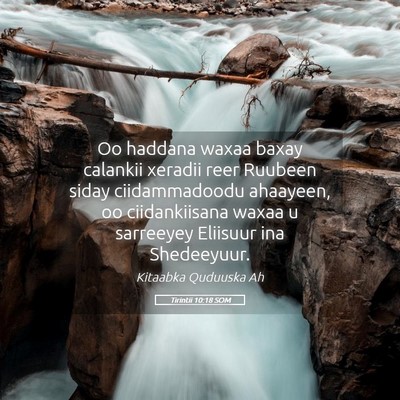 Picture 05 - Tirintii 10:18 SOM - Oo haddana waxaa baxay calankii xeradii reer - Bible Verse Picture