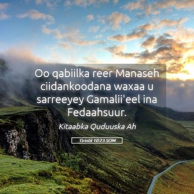 Picture 05 - Tirintii 10:23 SOM - Oo qabiilka reer Manaseh ciidankoodana waxaa u - Bible Verse Picture