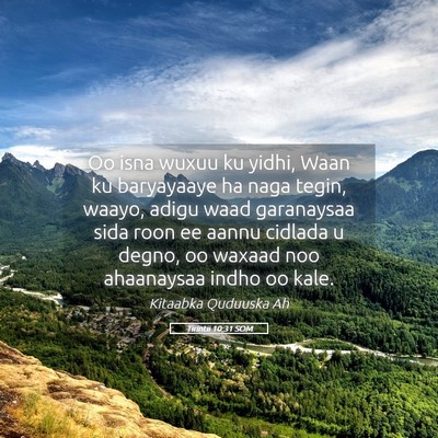 Picture 05 - Tirintii 10:31 SOM - Oo isna wuxuu ku yidhi, Waan ku baryayaaye ha - Bible Verse Picture
