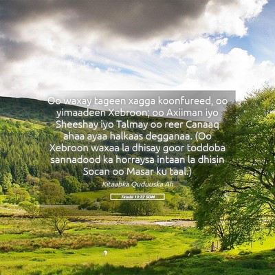 Picture 05 - Tirintii 13:22 SOM - Oo waxay tageen xagga koonfureed, oo yimaadeen - Bible Verse Picture