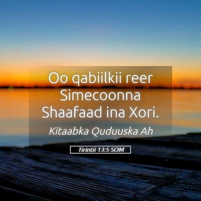 Picture 05 - Tirintii 13:5 SOM - Oo qabiilkii reer Simecoonna Shaafaad ina - Bible Verse Picture