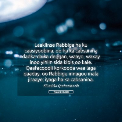 Picture 05 - Tirintii 14:9 SOM - Laakiinse Rabbiga ha ku caasiyoobina, oo ha ka - Bible Verse Picture