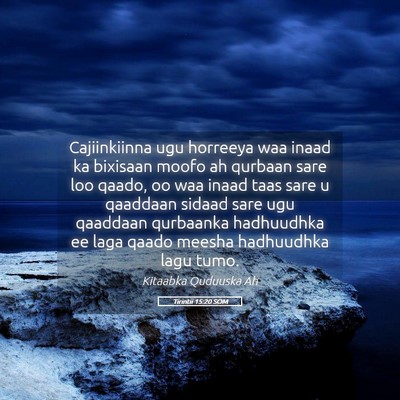Picture 05 - Tirintii 15:20 SOM - Cajiinkiinna ugu horreeya waa inaad ka bixisaan - Bible Verse Picture