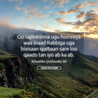 Picture 05 - Tirintii 15:21 SOM - Oo cajiinkiinna ugu horreeya waa inaad Rabbiga - Bible Verse Picture