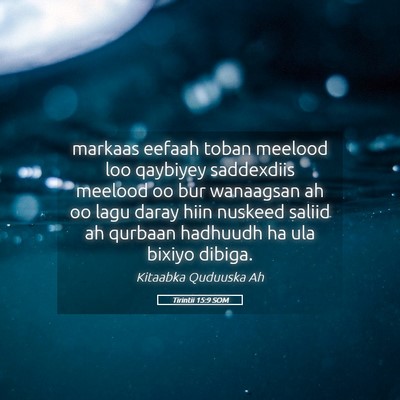 Picture 05 - Tirintii 15:9 SOM - markaas eefaah toban meelood loo qaybiyey - Bible Verse Picture