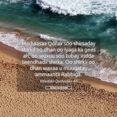 Picture 05 - Tirintii 16:19 SOM - Markaasaa Qorax soo shirsaday shirkii oo dhan oo - Bible Verse Picture