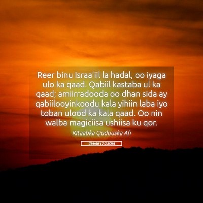 Picture 05 - Tirintii 17:2 SOM - Reer binu Israa'iil la hadal, oo iyaga ulo ka - Bible Verse Picture