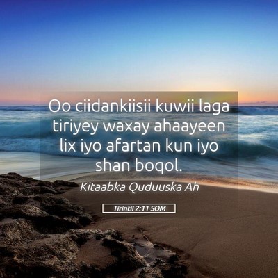 Picture 05 - Tirintii 2:11 SOM - Oo ciidankiisii kuwii laga tiriyey waxay ahaayeen - Bible Verse Picture