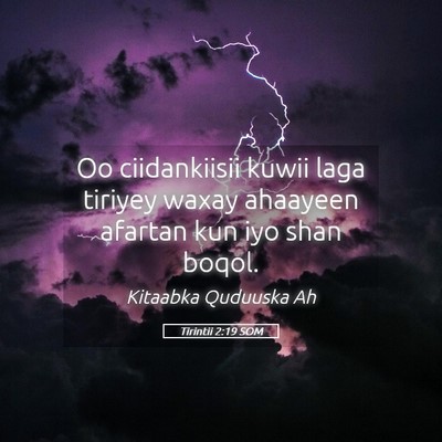 Picture 05 - Tirintii 2:19 SOM - Oo ciidankiisii kuwii laga tiriyey waxay ahaayeen - Bible Verse Picture
