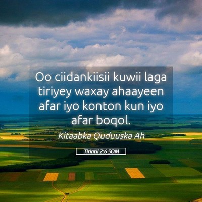 Picture 05 - Tirintii 2:6 SOM - Oo ciidankiisii kuwii laga tiriyey waxay ahaayeen - Bible Verse Picture
