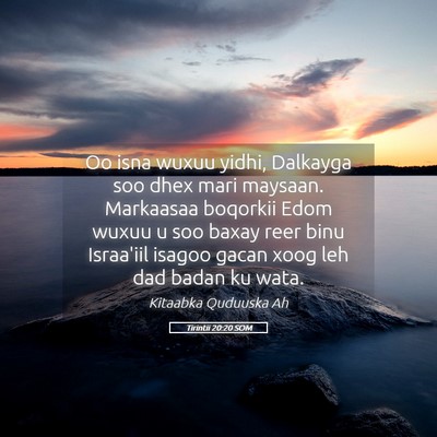 Picture 05 - Tirintii 20:20 SOM - Oo isna wuxuu yidhi, Dalkayga soo dhex mari - Bible Verse Picture