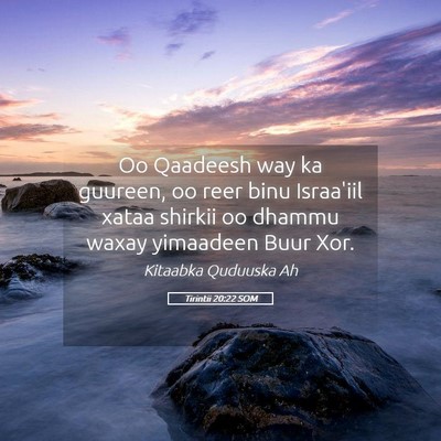 Picture 05 - Tirintii 20:22 SOM - Oo Qaadeesh way ka guureen, oo reer binu - Bible Verse Picture