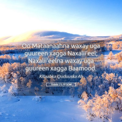 Picture 05 - Tirintii 21:19 SOM - Oo Mataanaahna waxay uga guureen xagga - Bible Verse Picture