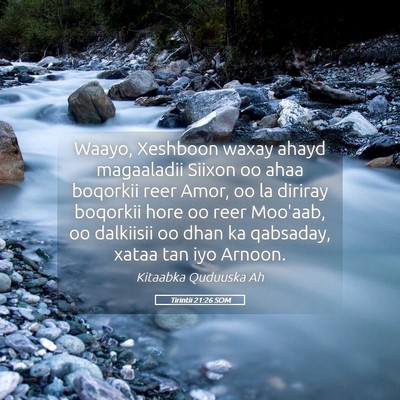 Picture 05 - Tirintii 21:26 SOM - Waayo, Xeshboon waxay ahayd magaaladii Siixon oo - Bible Verse Picture