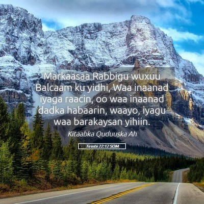Picture 05 - Tirintii 22:12 SOM - Markaasaa Rabbigu wuxuu Balcaam ku yidhi, Waa - Bible Verse Picture