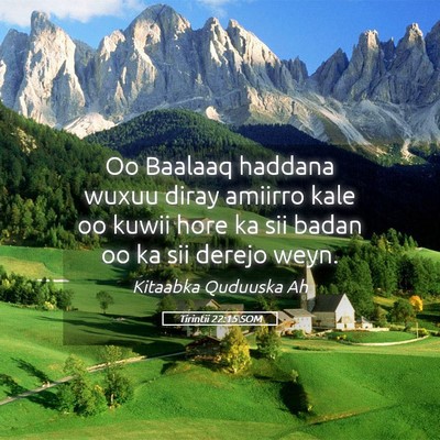Picture 05 - Tirintii 22:15 SOM - Oo Baalaaq haddana wuxuu diray amiirro kale oo - Bible Verse Picture