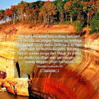 Picture 05 - Tirintii 22:5 SOM - Oo wargeeyayaal buu u diray Balcaam ina Becoor oo - Bible Verse Picture