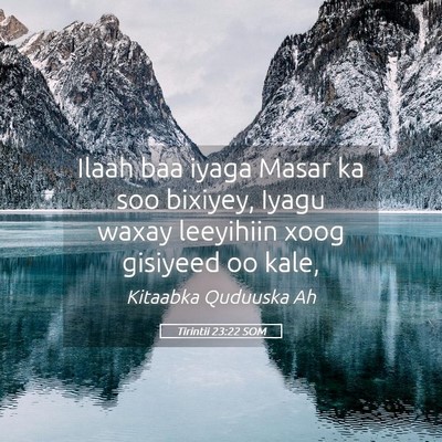 Picture 05 - Tirintii 23:22 SOM - Ilaah baa iyaga Masar ka soo bixiyey, Iyagu waxay - Bible Verse Picture