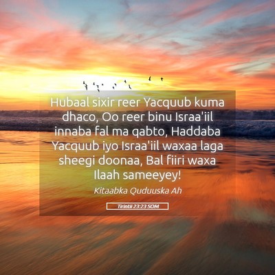 Picture 05 - Tirintii 23:23 SOM - Hubaal sixir reer Yacquub kuma dhaco, Oo reer - Bible Verse Picture