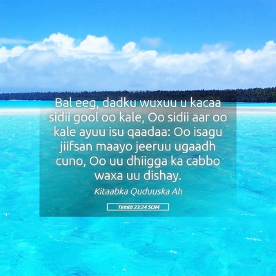 Picture 05 - Tirintii 23:24 SOM - Bal eeg, dadku wuxuu u kacaa sidii gool oo kale, - Bible Verse Picture