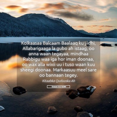 Picture 05 - Tirintii 23:3 SOM - Kolkaasaa Balcaam Baalaaq ku yidhi, Allabarigaaga - Bible Verse Picture