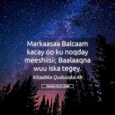 Picture 05 - Tirintii 24:25 SOM - Markaasaa Balcaam kacay oo ku noqday meeshiisii; - Bible Verse Picture