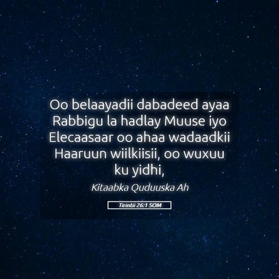 Picture 05 - Tirintii 26:1 SOM - Oo belaayadii dabadeed ayaa Rabbigu la hadlay - Bible Verse Picture