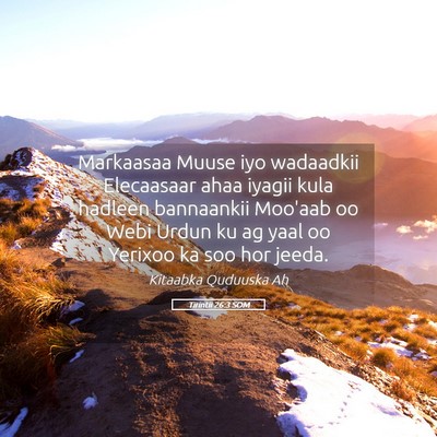 Picture 05 - Tirintii 26:3 SOM - Markaasaa Muuse iyo wadaadkii Elecaasaar ahaa - Bible Verse Picture