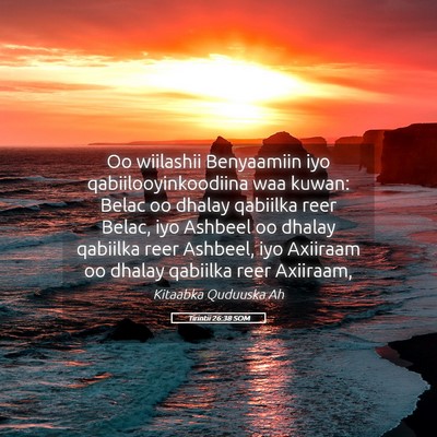 Picture 05 - Tirintii 26:38 SOM - Oo wiilashii Benyaamiin iyo qabiilooyinkoodiina - Bible Verse Picture