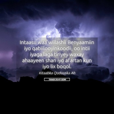 Picture 05 - Tirintii 26:41 SOM - Intaasu waa wiilashii Benyaamiin iyo - Bible Verse Picture