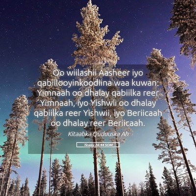 Picture 05 - Tirintii 26:44 SOM - Oo wiilashii Aasheer iyo qabiilooyinkoodiina waa - Bible Verse Picture