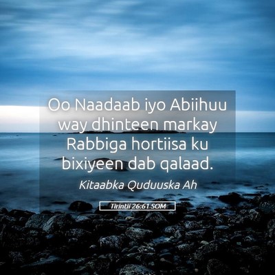 Picture 05 - Tirintii 26:61 SOM - Oo Naadaab iyo Abiihuu way dhinteen markay - Bible Verse Picture