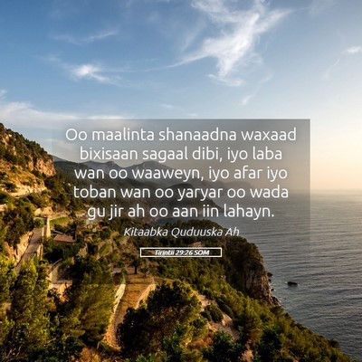 Picture 05 - Tirintii 29:26 SOM - Oo maalinta shanaadna waxaad bixisaan sagaal - Bible Verse Picture