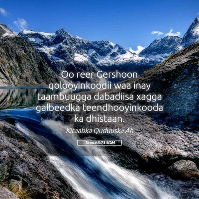 Picture 05 - Tirintii 3:23 SOM - Oo reer Gershoon qolooyinkoodii waa inay - Bible Verse Picture