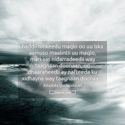 Picture 05 - Tirintii 30:7 SOM - haddii ninkeedu maqlo oo uu iska aamuso maalintii - Bible Verse Picture