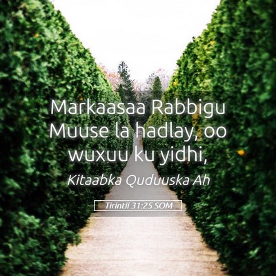 Picture 05 - Tirintii 31:25 SOM - Markaasaa Rabbigu Muuse la hadlay, oo wuxuu ku - Bible Verse Picture
