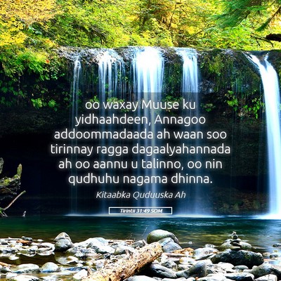 Picture 05 - Tirintii 31:49 SOM - oo waxay Muuse ku yidhaahdeen, Annagoo - Bible Verse Picture