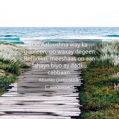 Picture 05 - Tirintii 33:14 SOM - Oo Aaluushna way ka guureen, oo waxay degeen - Bible Verse Picture