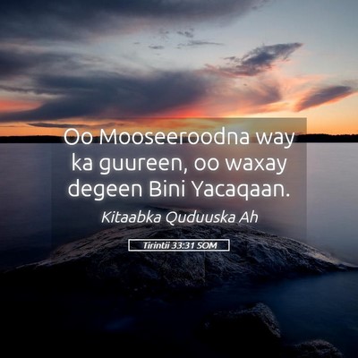 Picture 05 - Tirintii 33:31 SOM - Oo Mooseeroodna way ka guureen, oo waxay degeen - Bible Verse Picture
