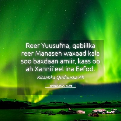 Picture 05 - Tirintii 34:23 SOM - Reer Yuusufna, qabiilka reer Manaseh waxaad kala - Bible Verse Picture